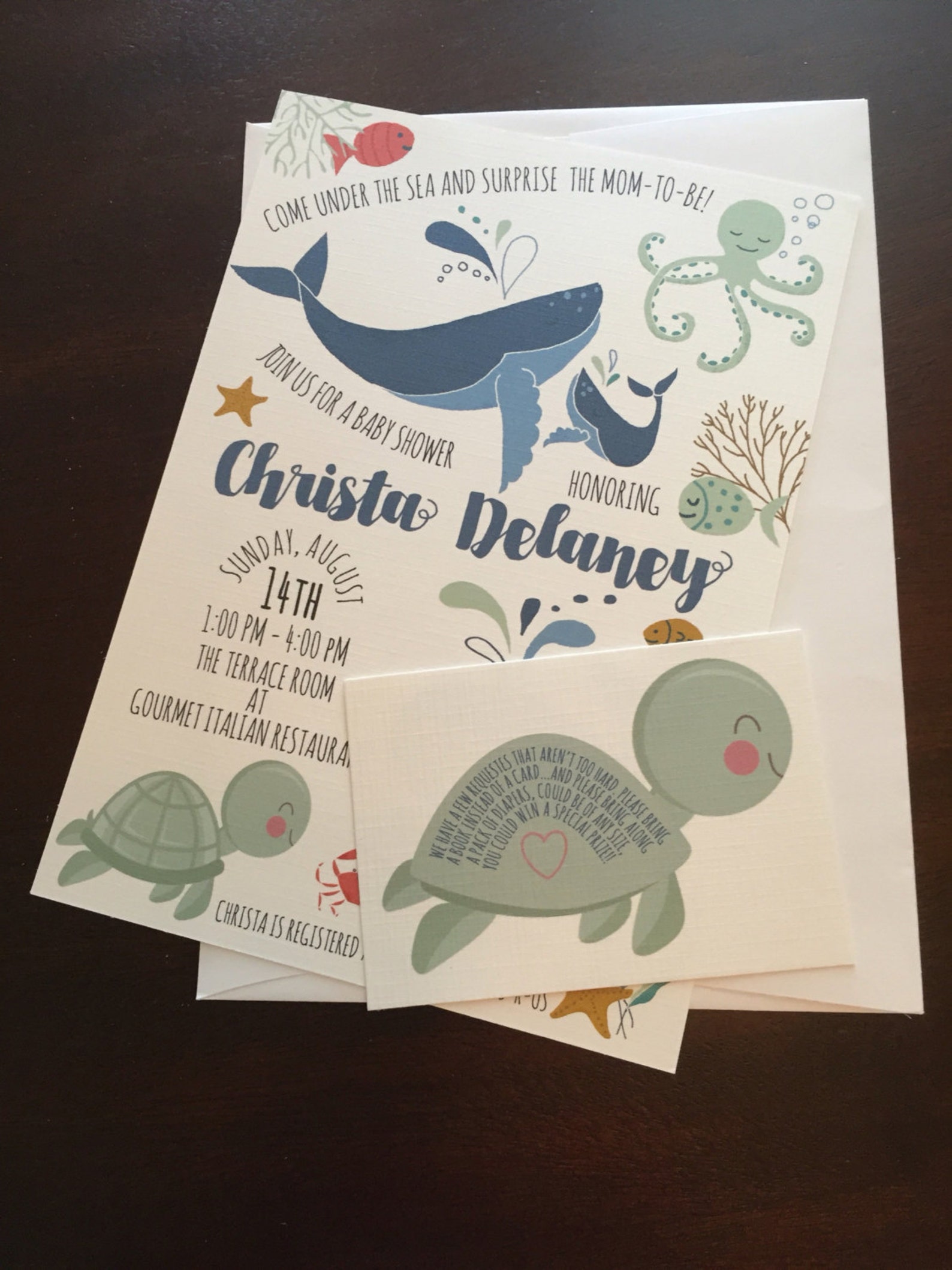 Under the Sea Baby Shower Invitation Gender Neutral Custom Etsy