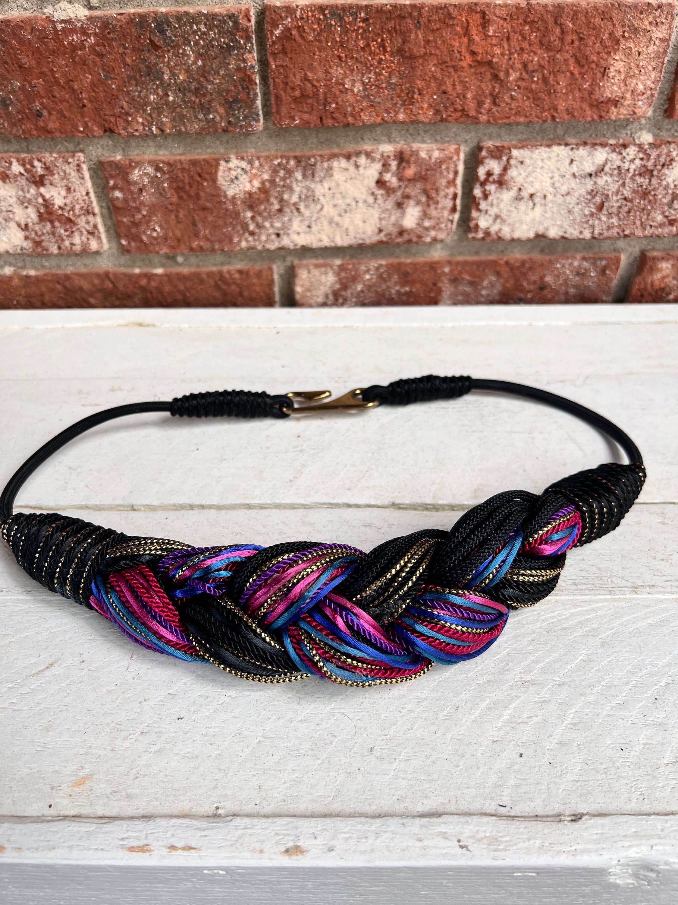 Vintage Womens Statement Belt, Cinch Rope Braided Belt 80s 