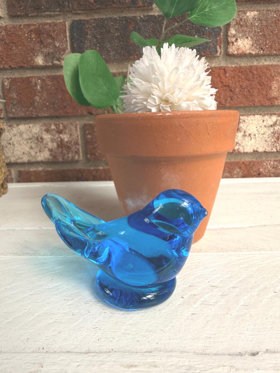 Vintage Bluebird of Happiness Art Glass Figurine Paperweight ...