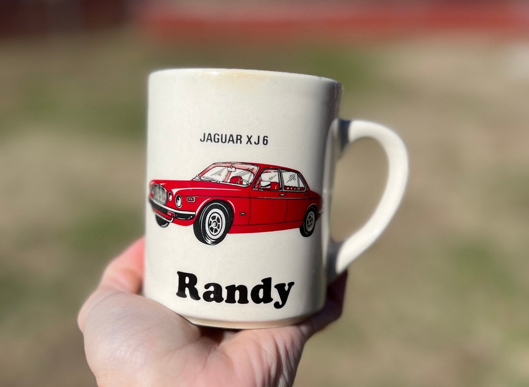 Vintage Jaguar Mug, Jaguar XJ6 Red Car Personalized Randy Coffee Mug ...