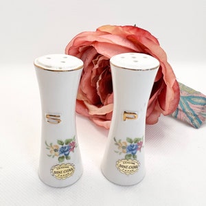 Vintage MCM Enesco Bone China Floral Rose Salt and Pepper Shakers, Cottage Chic Feminine Salt and Pepper Shakers Retro 1960&#39;s New Hampshire