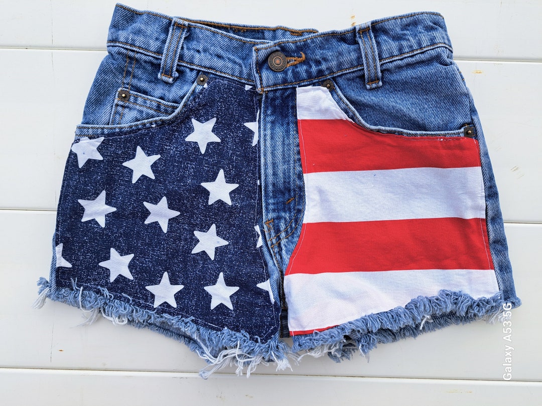 24.5 Inch Waist Vtg Levis American Flag Shorts Denim Shorts - Etsy