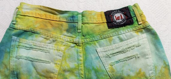 31 inch waist-----Vtg 80's High waist tie dyed st… - image 4