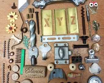 62 Pcs. Mixed Media Assorted Smalls, Steampunk Parts