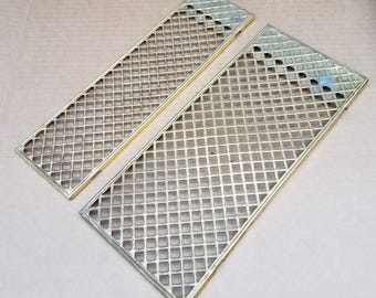 Vintage Mid Century Gold Tone Decorative Metal Grates,  Architectural