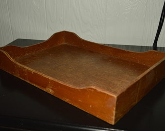 Vintage Wood Desk File Tray, Home and Living, Desk Storage, Bins, Home Décor