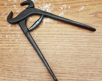 Vintage E. A. BERG Spring Loaded Pincers Pliers, Primitive