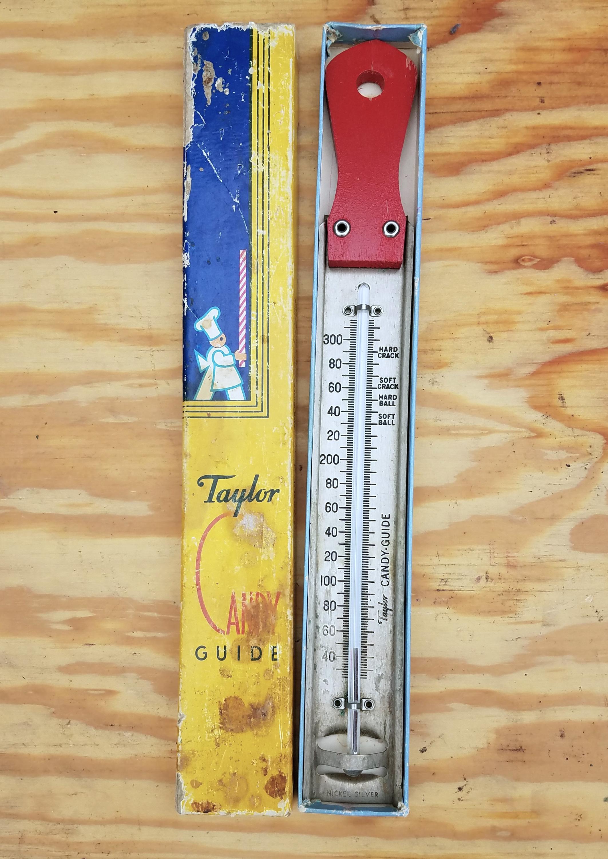 Vieux Thermomètre Mural En Bois Vintage - Look Automnal Et Kitsch Des Années 1950 Fait Main