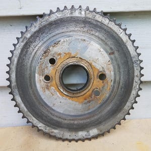 Industrial 7 1/2 inch Chain Sprocket, Upcycle, Steampunk, Industrial, Metal Salvage, Scrape Metal