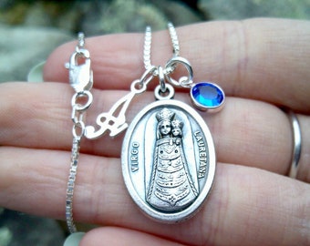 Virgo Lauretana, Virgin Mary Medallion, Confirmation, Our Lady of Loreto, Mary Necklace, GodMother Gift, Patroness of Aviators/Pilots