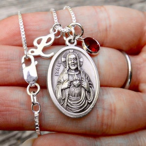 Sacred Heart of Jesus/ Our Lady of Mount Carmel Double-sided Medal/Lady of Carmel/Confirmation/Patron Saint/Sacred Heart /Personalized Gift