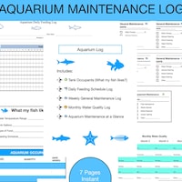 Aquarium Logbook, Fish Tank Logbook, Aquarium Maintenance Log, Aquarium ...