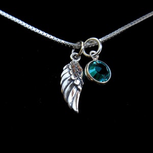 Memorial Necklace, Angel Wing Necklace, Personalized Necklace, Silver Wing Necklace, Remembrance Necklace, Memorial Gift, Loss of a Child