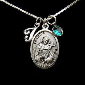 Saint Francis Medal Necklace, St Francis Necklace, Veterinarian Grad, Patron Saint Necklace, Saint Pet Patron Necklace, Catholic Jewelry.