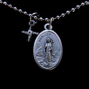 St BRIDGET Medal Necklace. Saint Bridget Necklace. Brigid Cross. Patron Saint Necklace. Irish Necklace. Confirmation Jewelry. Cross