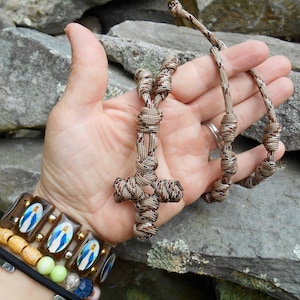 Rear View Mirror Rosary, Mens Paracord Rosary, First Car Gift, Pocket Rosary, Veterans Gift, Military Deployment Gift, Care Package