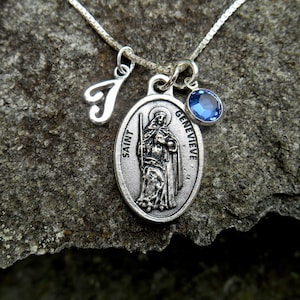 SAINT Genevieve Necklace/St. Genevieve Necklace/Patron Saint /Catholic Gifts/Confirmation Gift/Patron Saint of Paris/ Sponsor Gift