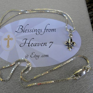 Fleur de Lis-ketting - 925 sterlingzilveren hanger - Fleur de Lis-ketting sterlingboxketting, zilveren bedel, Franse ketting, New Orleans