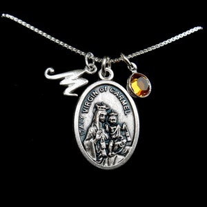 OUR LADY of Mount Carmel Necklace/Lady of Carmel Necklace/Catholic Gifts/Confirmation Gifts/Patron Saint/Mary Necklace/Personalized Gift