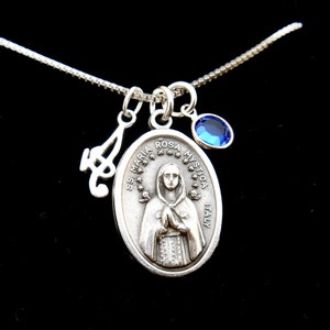 Maria Rosa Mystica, Virgin Mary Medallion, Confirmation, Our Lady Mary Necklace, GodMother Gift, Mystical Rose, Mother of Divine Grace