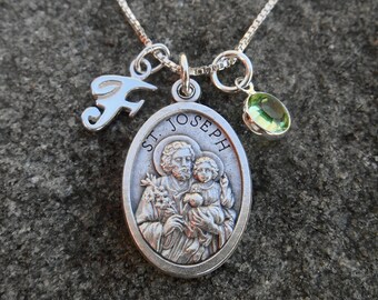 SAINT JOSEPH Necklace/St. Joseph Necklace/Catholic Necklace/Catholic Gifts/Confirmation Gifts/Patron Saint Jewelry/ Joseph the Worker
