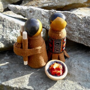 Native American Family Wooden Dolls First Nation Wooden Dolls