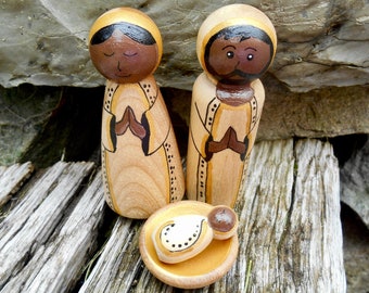 African American Nativity, -READY TO SHIP-, Diverse Nativity, Unique Nativity, African Pegs, Modern Nativity, Black Jesus