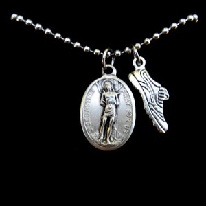 Saint Sebastian, Marathon/Runner Patron Saint, Catholic Boys, Confirmation, Mens, St. Sebastian, Patron Athletes, 2.4mm Ball Chain