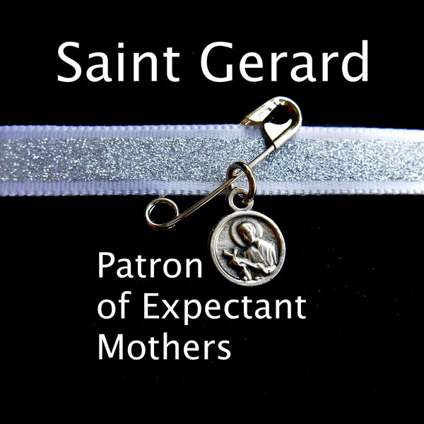 Saint Gerard Majella Patron of Expectant Mothers, Pregnancy Protection Pin, Undergarment Pin, Unborn Prayer Pin, Safety Pin Saint