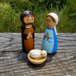 Nativity Set, Peg Doll Nativity, Unique Nativity , Unique Pegs , Modern Nativity, Christmas Peg Dolls, Stocking Stuffer, Waldorf, Stocking