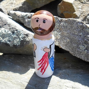 Divine Mercy Peg Doll, Saint Faustina, Catholic Gift, Easter Gift, Reconciliation, Jesus Doll, Saint Peg, Custom Peg Doll, Religious Art