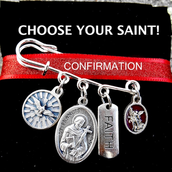 Confirmation Gift - Choose Your Catholic Patron Saint - Backpack Pin- Laptop Pin- Confirmation Sponsor- Confirmation Keepsake- Saint Brooch