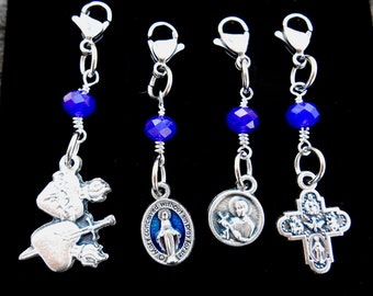 Rosary Marker, Zipper Pull, Saint Key Chain Clip, Patron Saint, Rosary Accessory, Zipper Charm, Place Marker, Catholic Bag Charm, Backpack