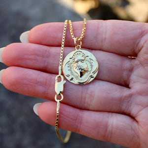 Gold Plated Sacred Heart Of Jesus Pendant, Gold Filled Sacred Heart charm, Gold Plated Sterling Silver Box Chain Necklace, Sacred Heart