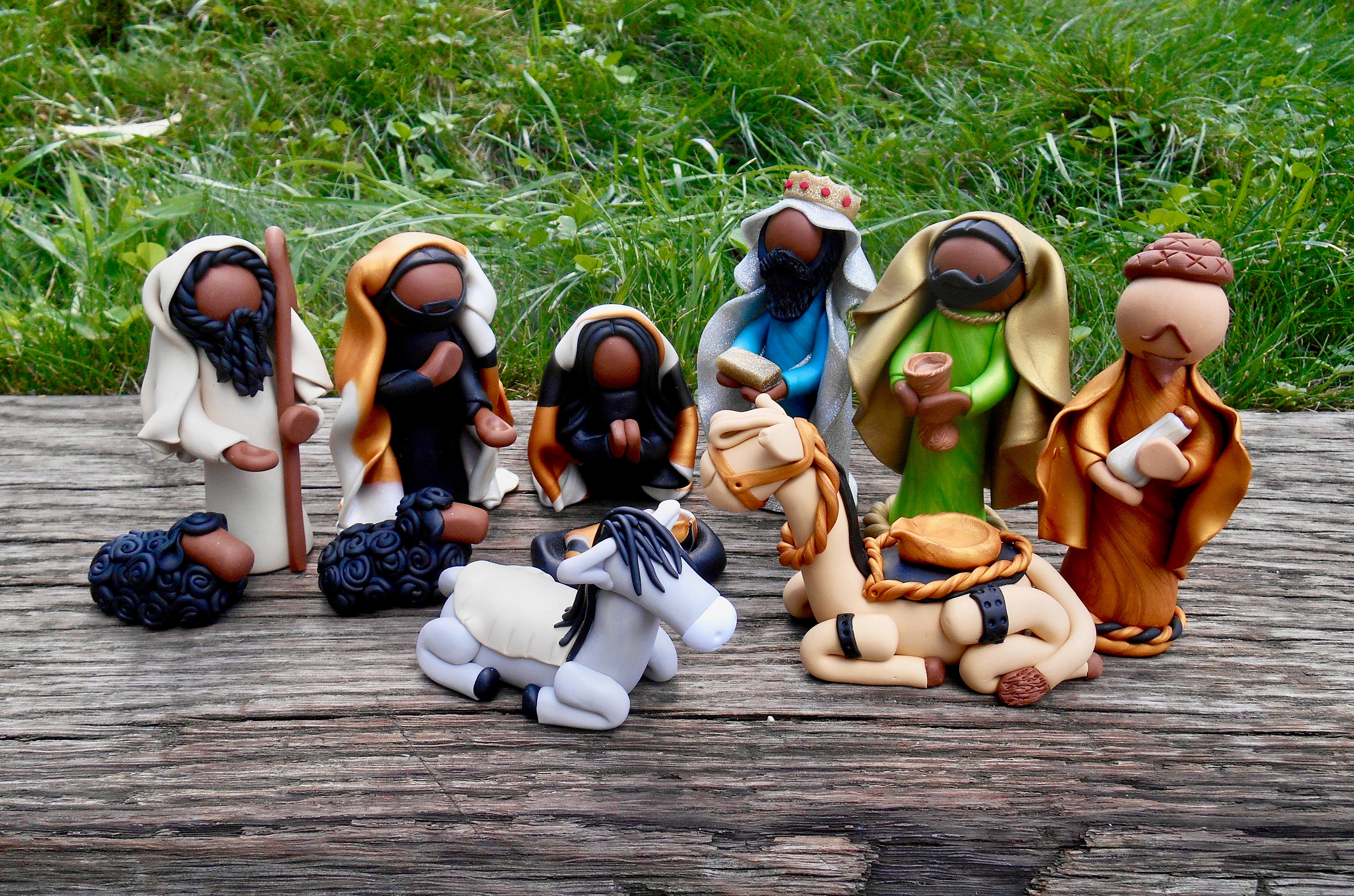 African American Nativity Set Black Nativity Polymer Clay Etsy