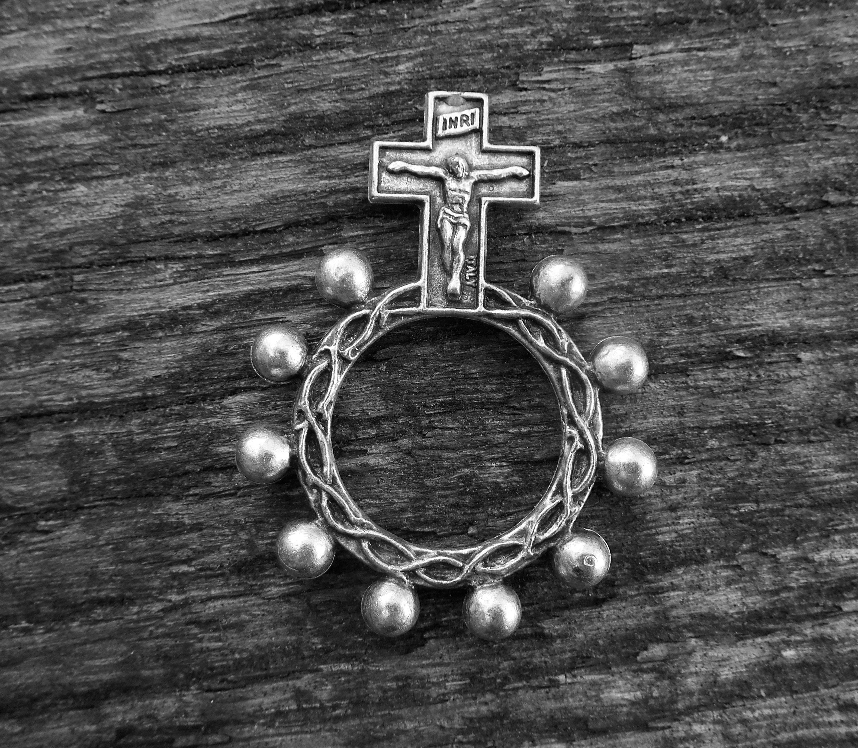 Finger Rosary Rosary Ring Crown of Thorns Cross Rosary Etsy