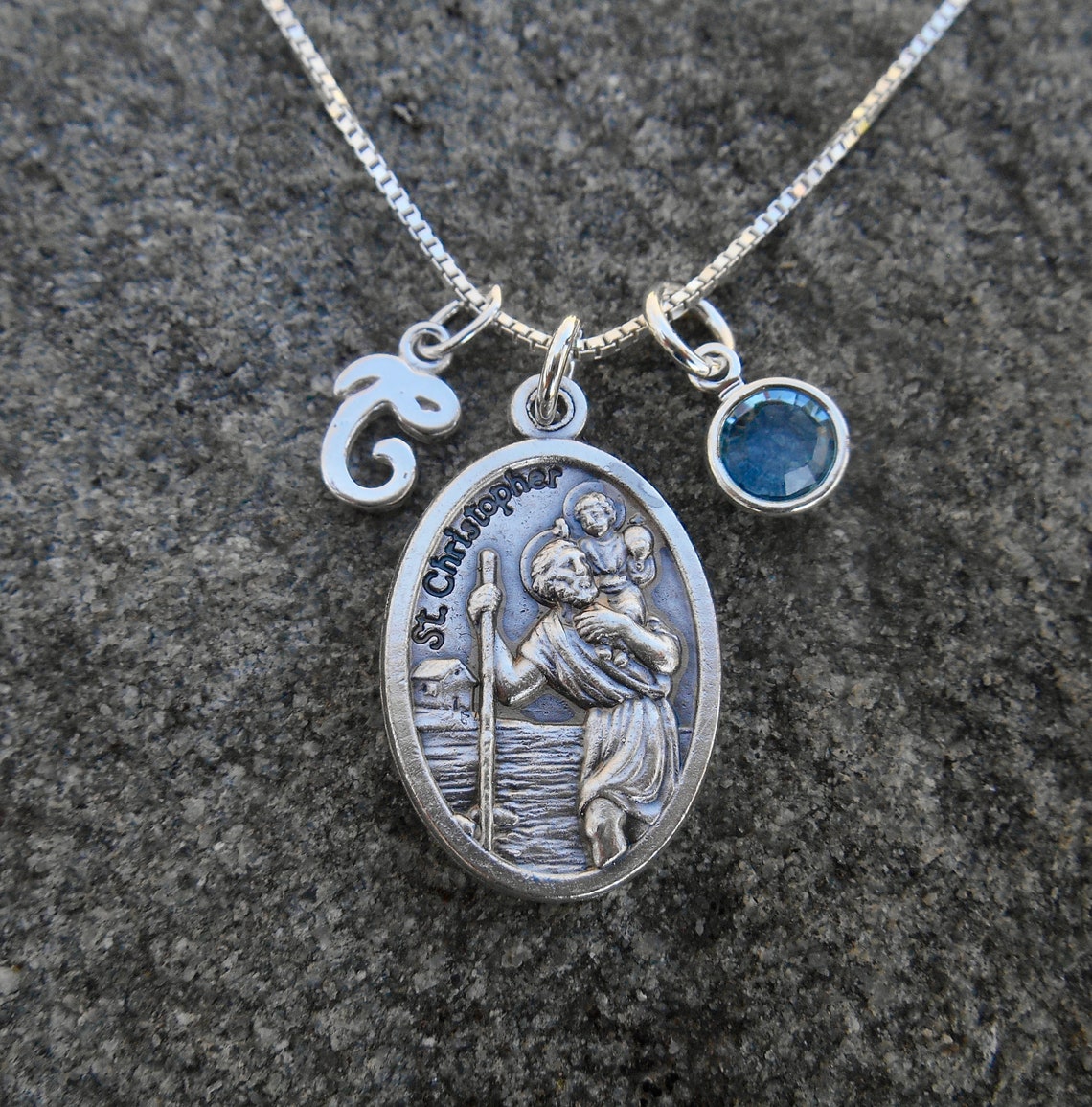 Etsy st christopher necklace Clearance