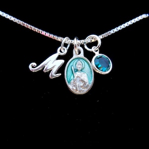 Saint Jude Medal Necklace. Tiny Green Enamel Saint Jude Necklace. Patron Saint Necklace. Saint Medal Necklace. Confirmation Jewelry.