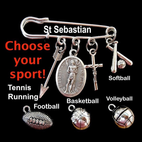 SAINT SEBASTIAN Confirmation Sport Pin- Patron St Archers and Athletes- Graduation Gift-Sport Pin-Athlete Gift- St Sebastian Pack back Pin