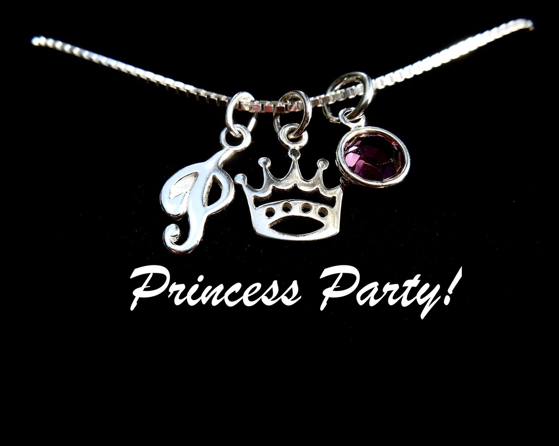 Princess Necklace Girls Princess Crown Necklace Birthday Etsy