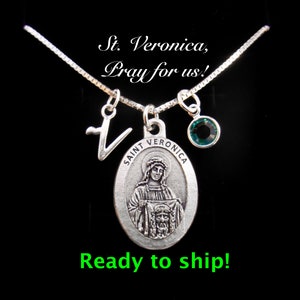 SAINT VERONICA Necklace/Catholic Jewelry/Catholic Necklace/Catholic Gifts/Jesus Necklace/Religious Gifts/First Communion/Veronica’s Veil