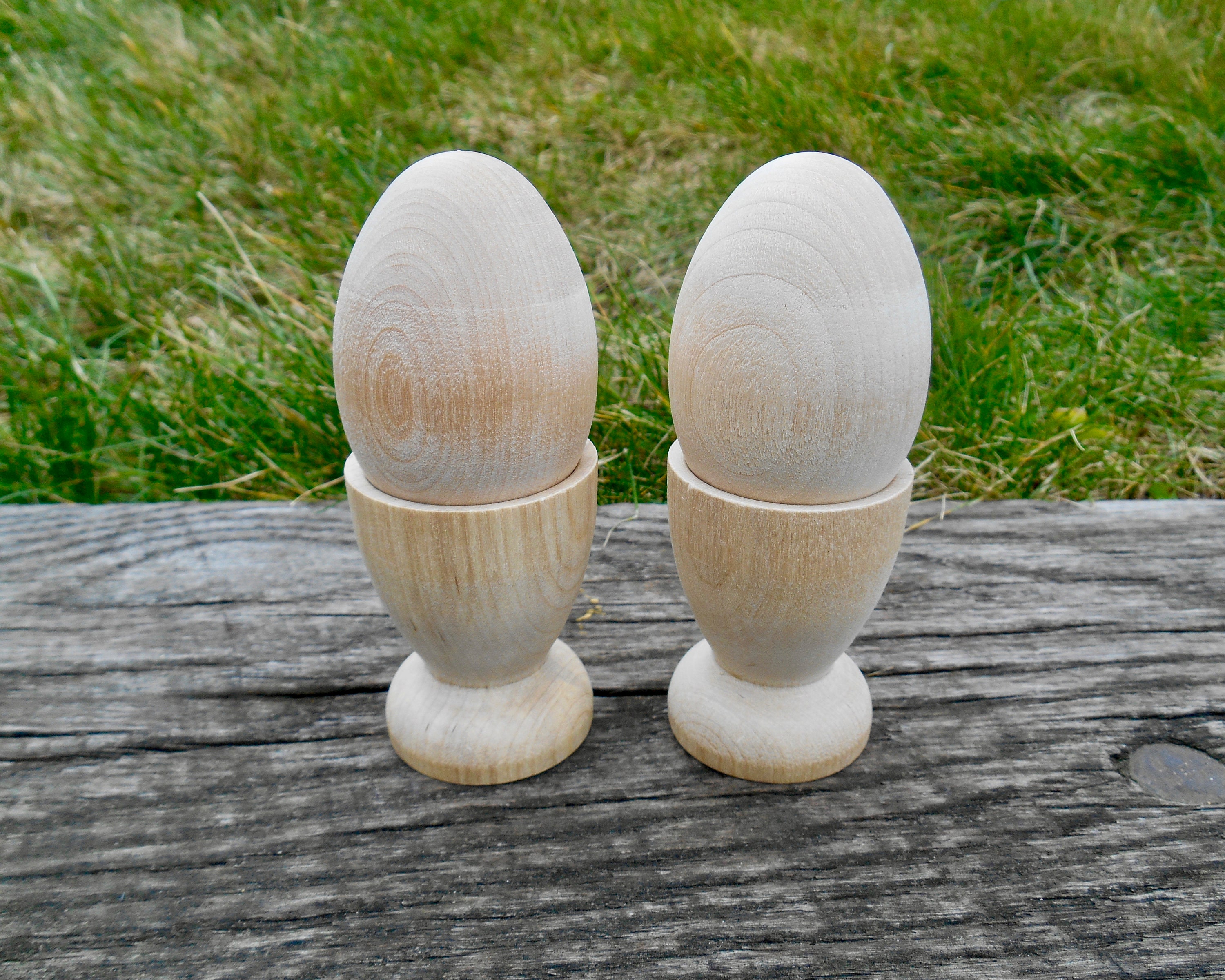 EGG SHAPED Unfinished 1/4 Wood - 4 inches - Wooden Blanks- Wooden Sha –  Handcraftedbymegan