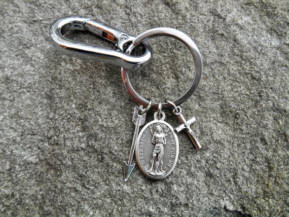 Saint Sebastian Key Chain Key Clip Saint Sebastian Mens Saint Key