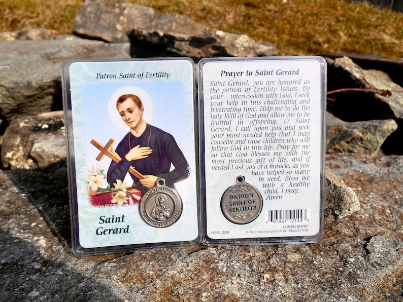 Saint Gerard Laminated Prayer Card With Medal Catholic Saint Etsy