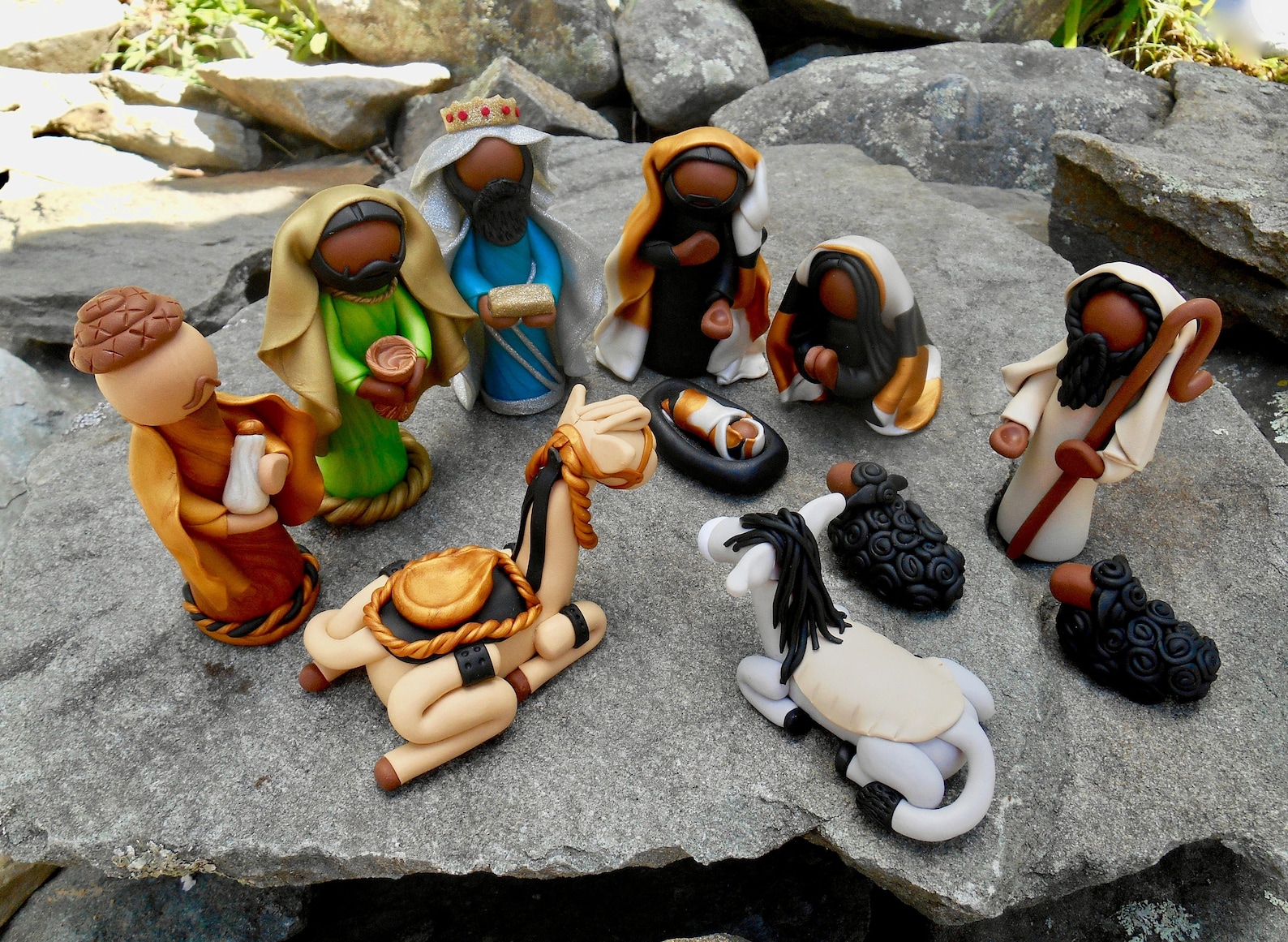 African American Nativity Set Black Nativity Polymer Clay Etsy