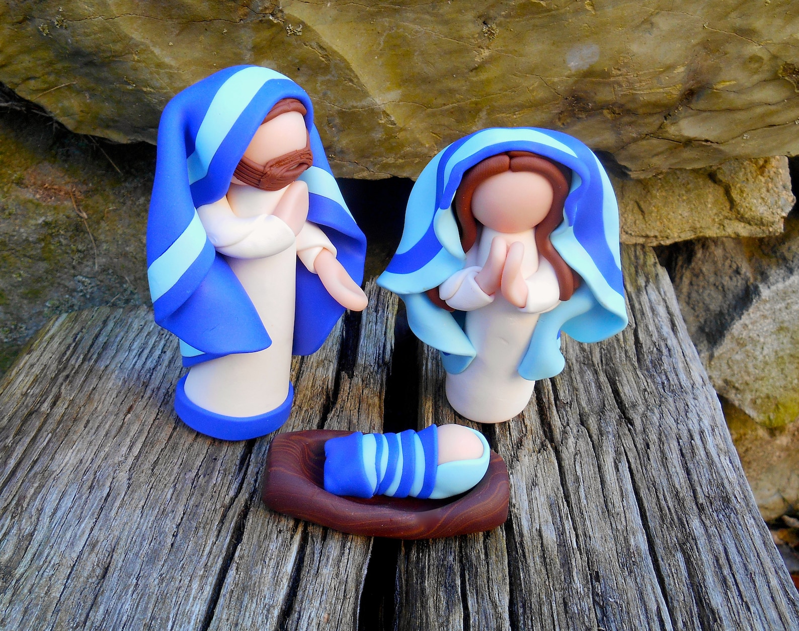 Miniature Nativity Set Modern Nativity Polymer Clay Manger Etsy Canada