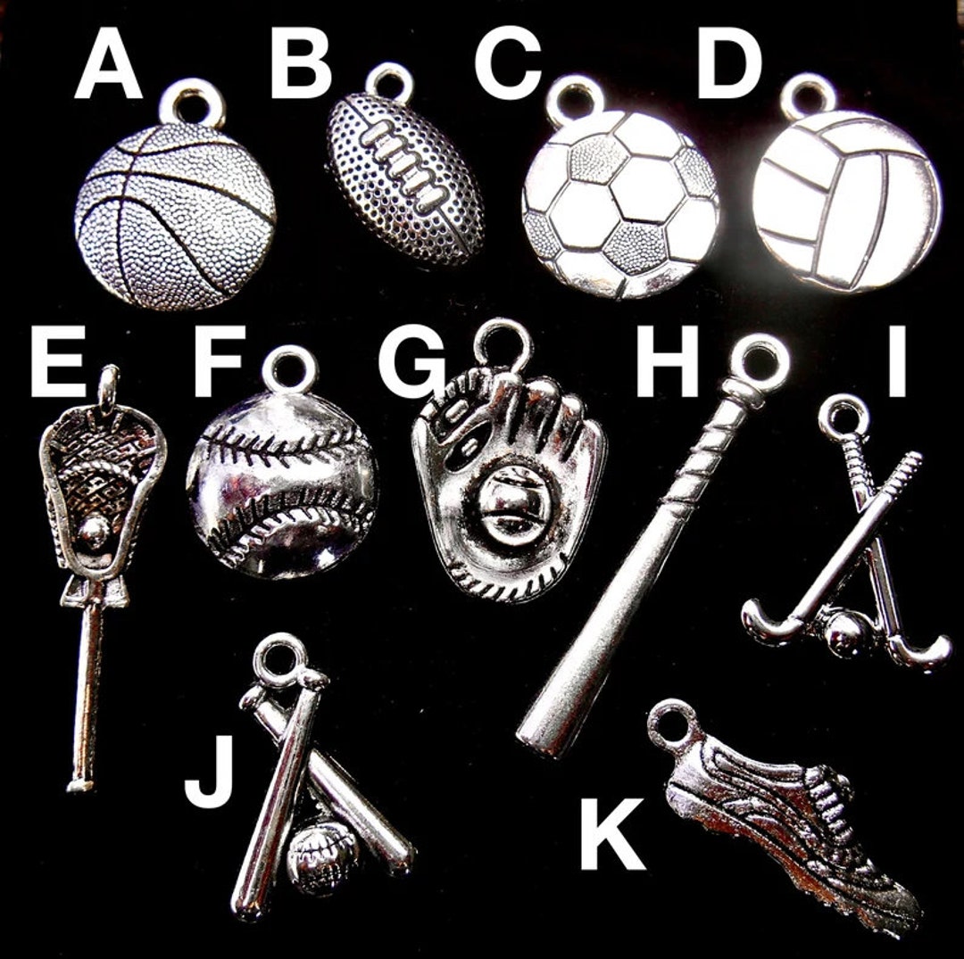 Add on Sport Charms Football Baseball Basketball Running-soccer Baseball Bat Volleyball Lacrose ...