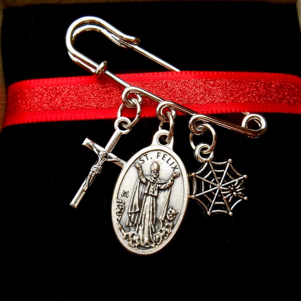 Saint Felix Pin, Confirmation Catholic Boys Pin, Saint Felix/ Saint Theodore, Patron St of Spiders, Felix of Nola, Persecution of Christians