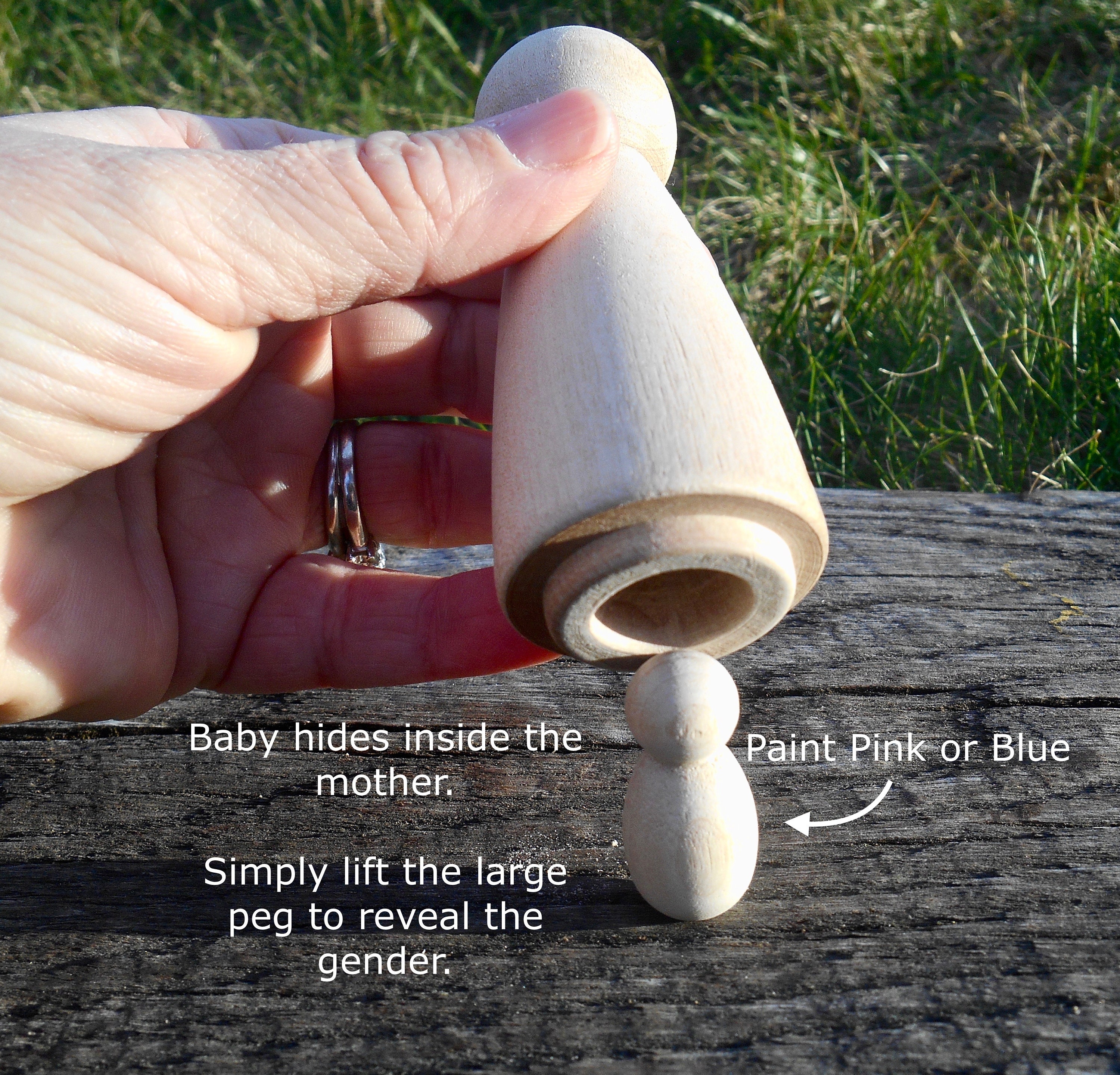 Peg Doll Family Pregnancy Reveal Gender Reveal Blank Wood Etsy