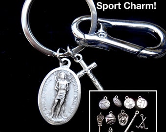 Saint Sebastian, Patron Saint Sports, Catholic Boys Key Clip, Confirmation, Mens, St. Sebastian, Patron Athletes, Key Chain